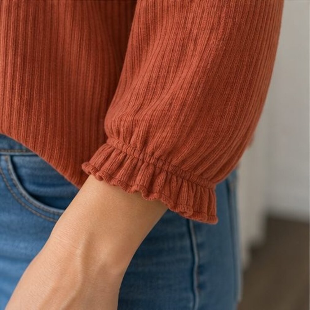 Rust Smocked Top - Picture 5 of 6